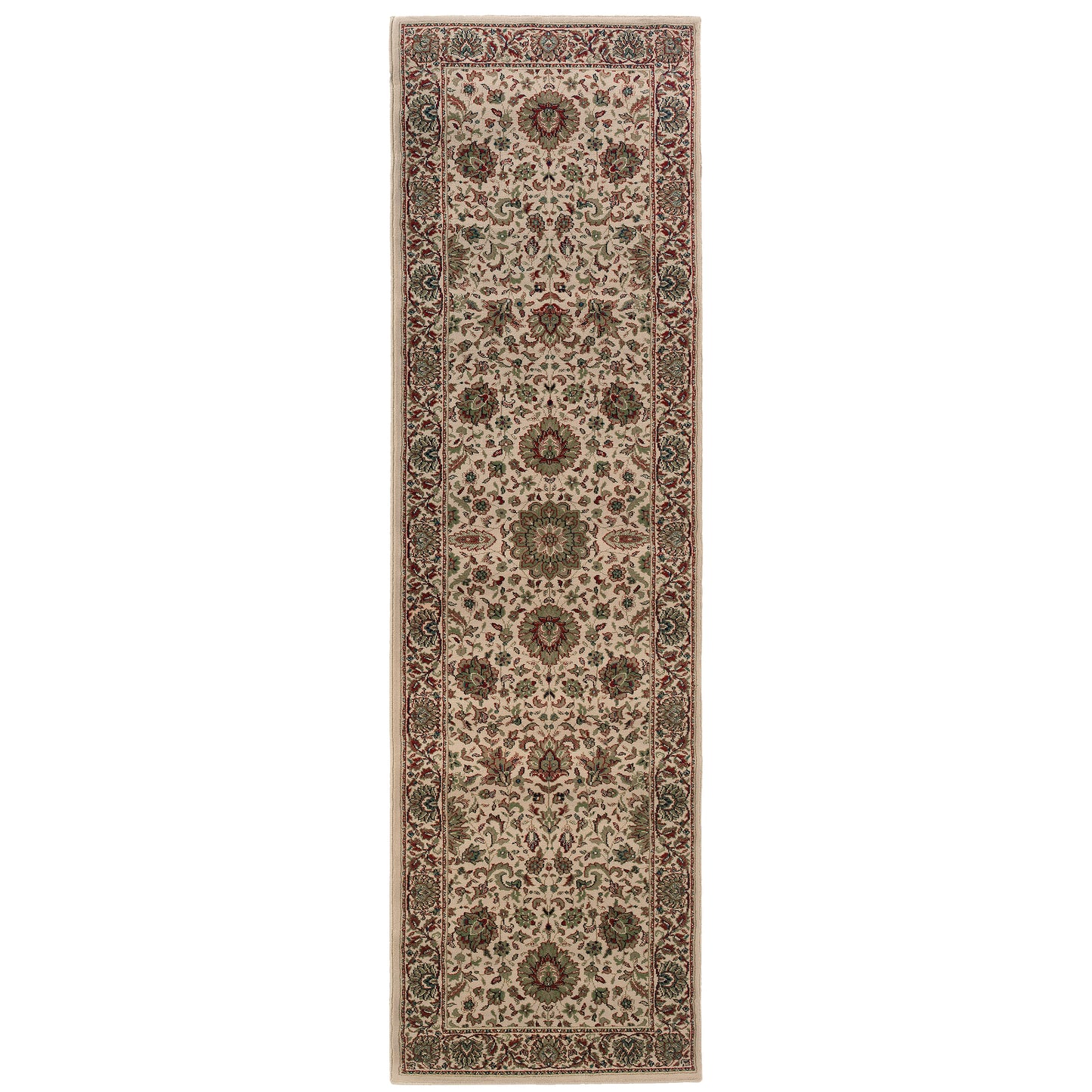 Ariana Ivory Green Traditional Oriental Indoor Rug