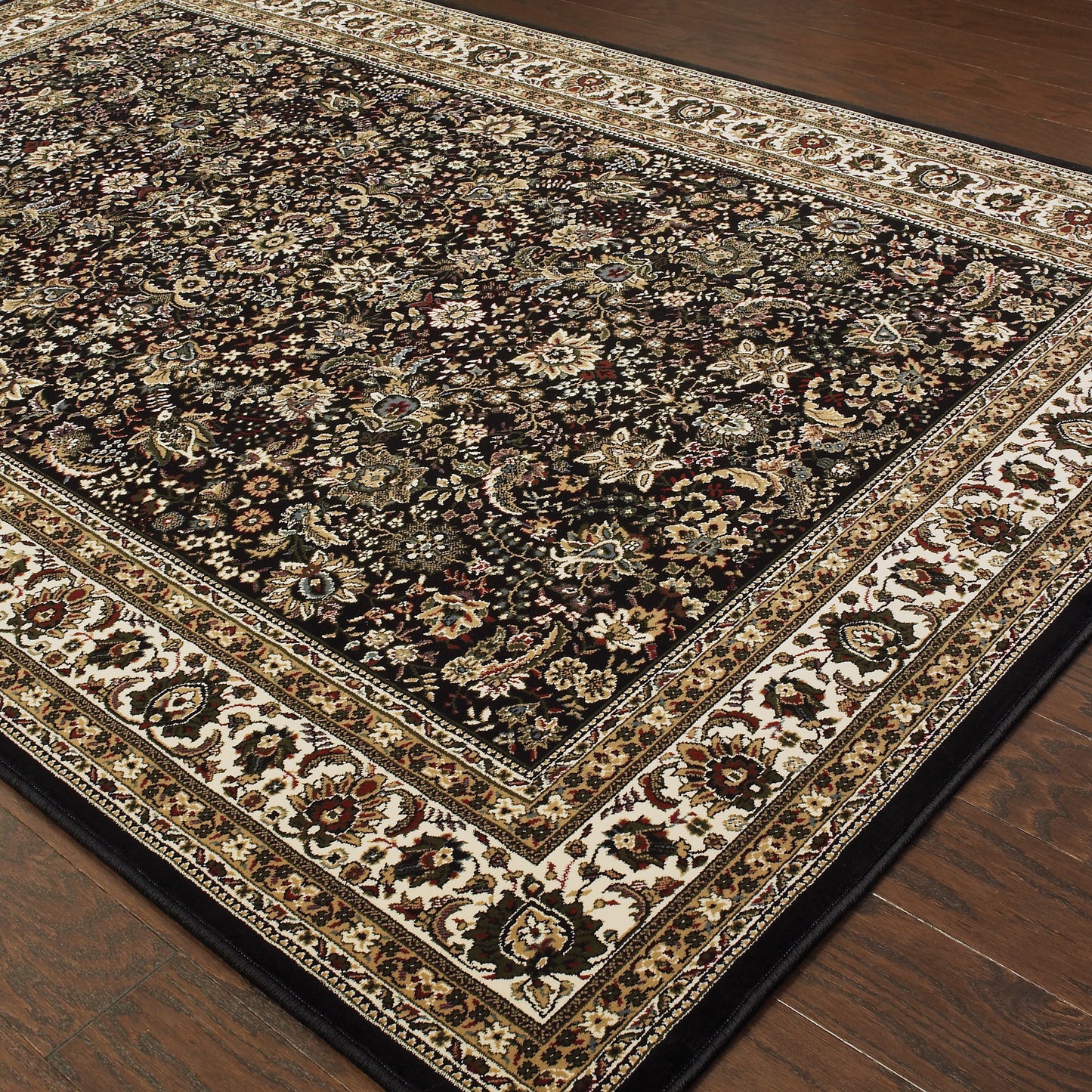 Ariana Black Ivory Traditional Oriental Indoor Rug