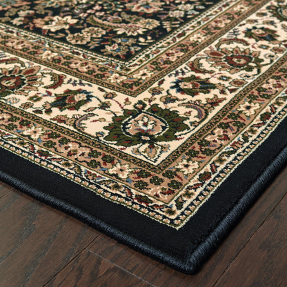 Ariana Black Ivory Traditional Oriental Indoor Rug