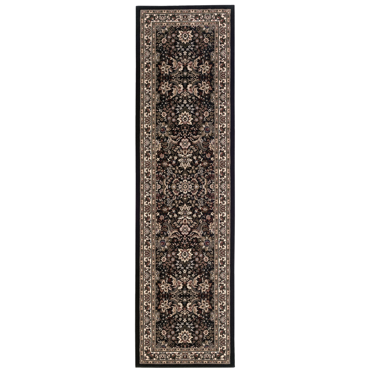 Ariana Black Ivory Traditional Oriental Indoor Rug