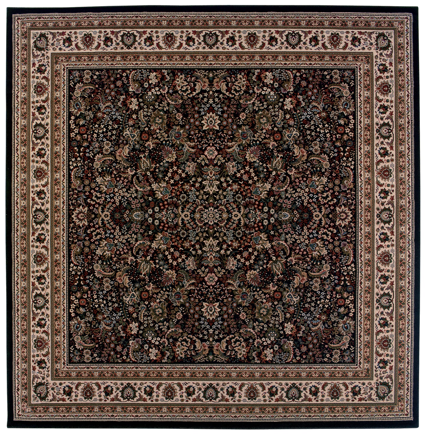 Ariana Black Ivory Traditional Oriental Indoor Rug