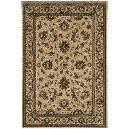 Ariana Ivory Green Traditional Oriental Indoor Rug