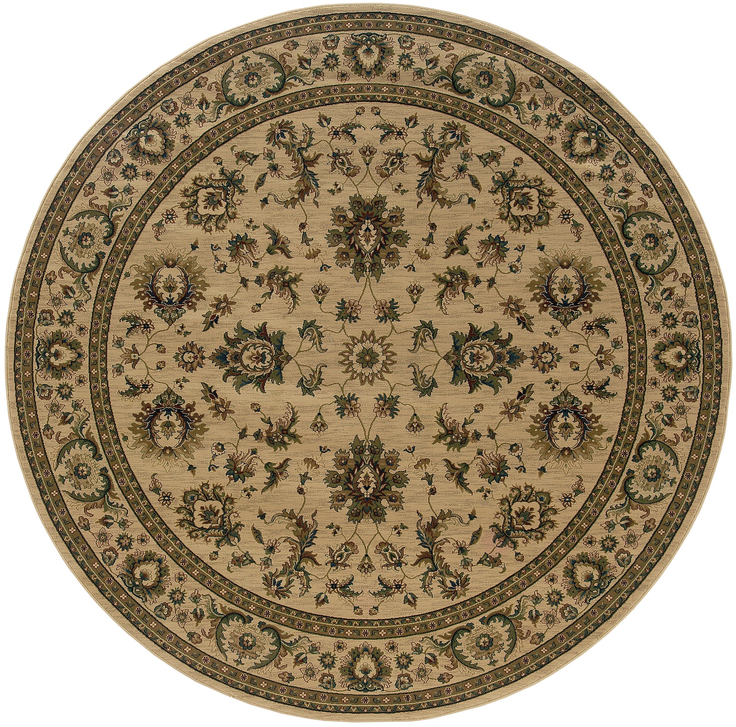 Ariana Ivory Green Traditional Oriental Indoor Rug