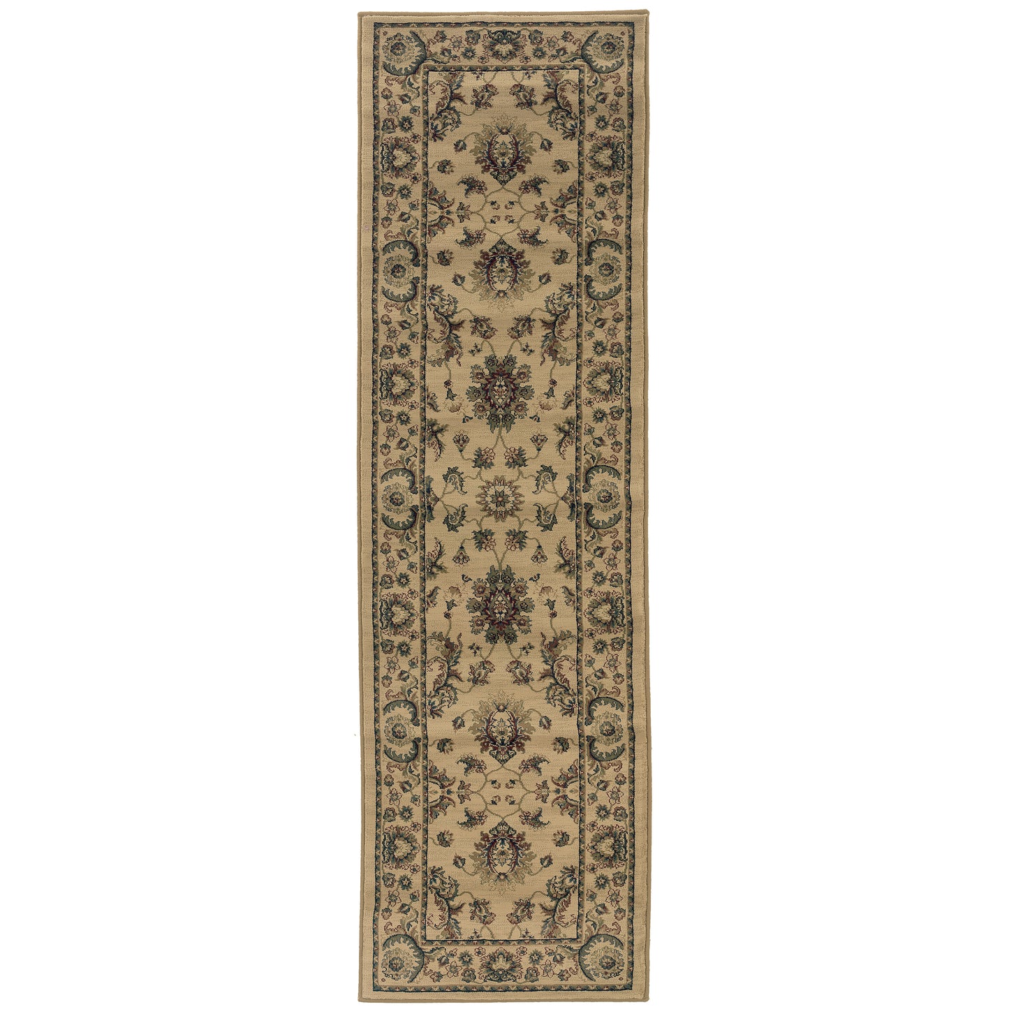 Ariana Ivory Green Traditional Oriental Indoor Rug