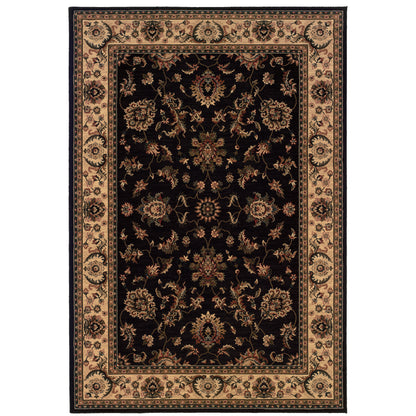 Ariana Black Ivory Traditional Oriental Indoor Rug