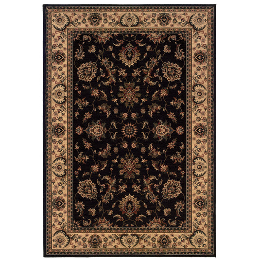 Ariana Black Ivory Traditional Oriental Indoor Rug