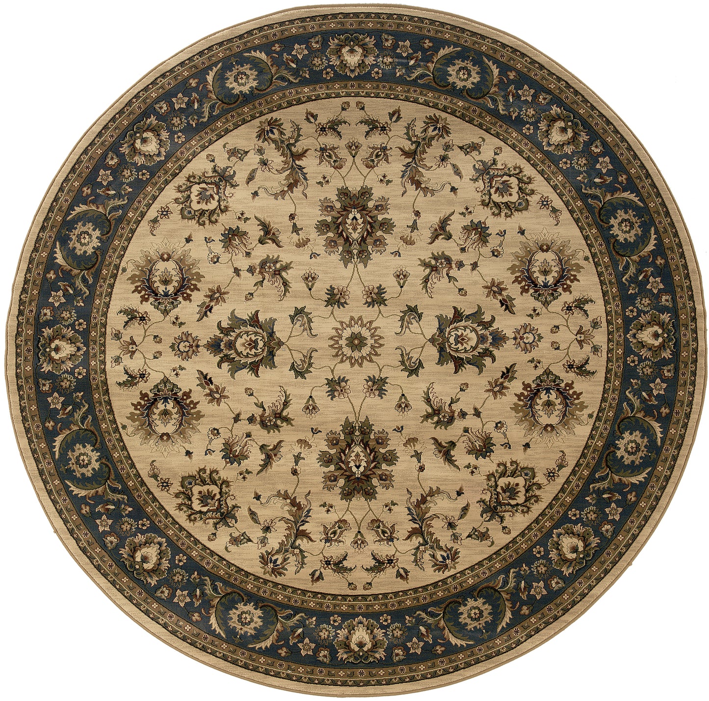 Ariana Ivory Blue Traditional Oriental Indoor Rug