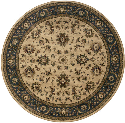 Ariana Ivory Blue Traditional Oriental Indoor Rug