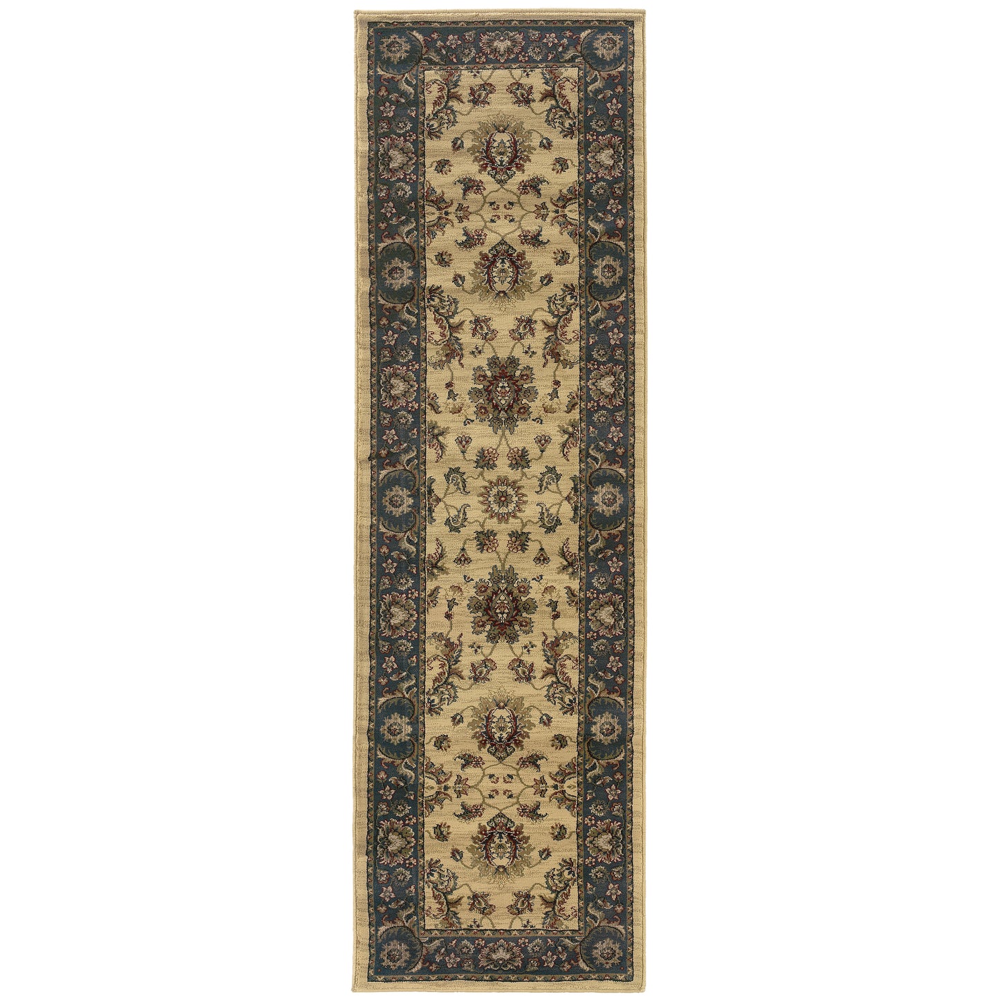 Ariana Ivory Blue Traditional Oriental Indoor Rug