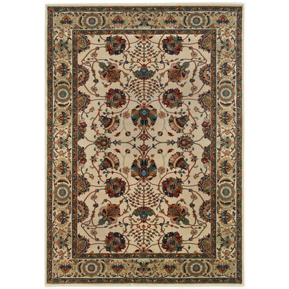 Ariana Ivory Red Traditional Floral Indoor Rug