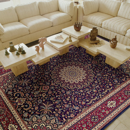 Ariana Blue Red Traditional Oriental Indoor Rug