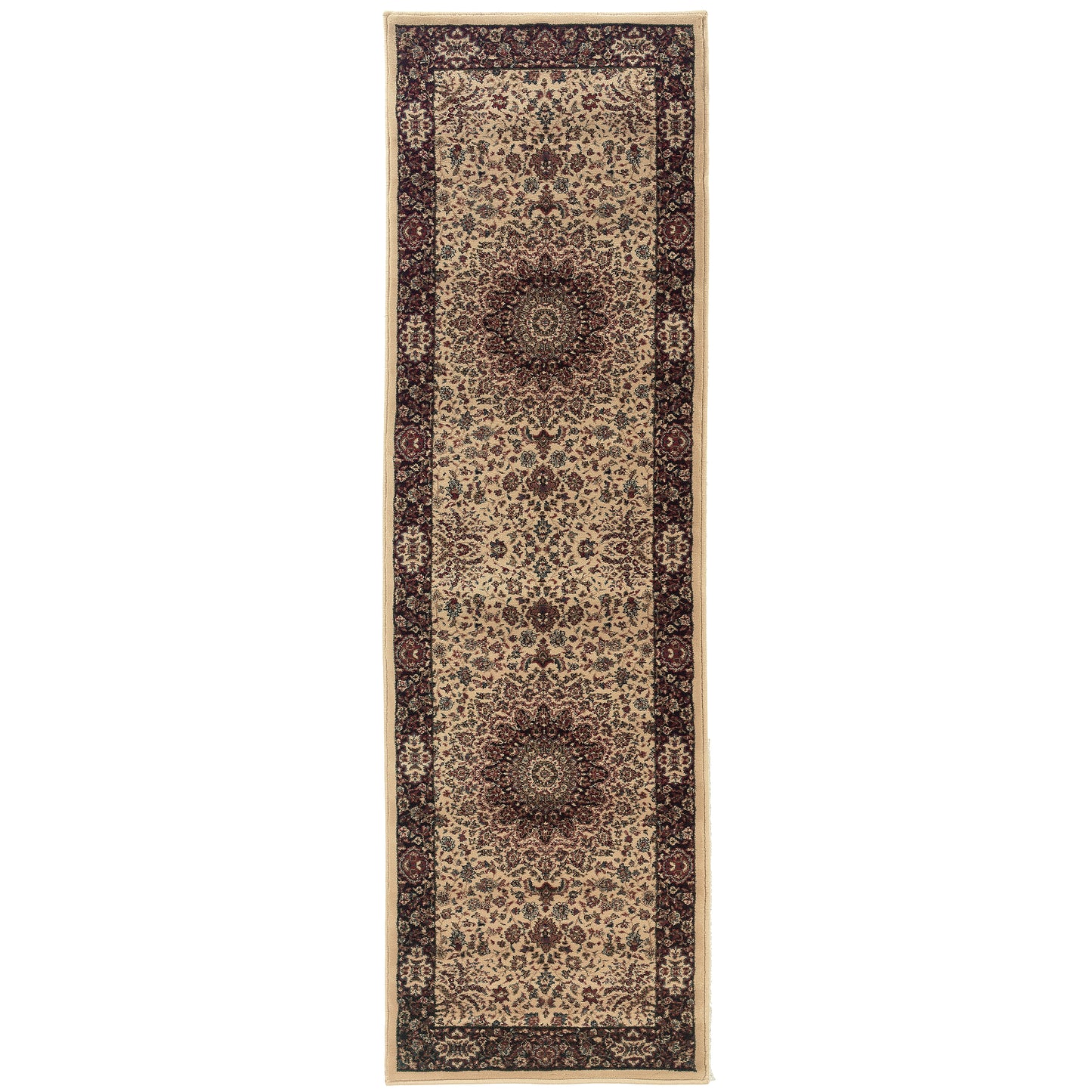 Ariana Ivory Black Traditional Oriental Indoor Rug