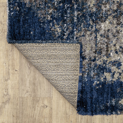 Aspen Blue Grey Shag Abstract Indoor Rug