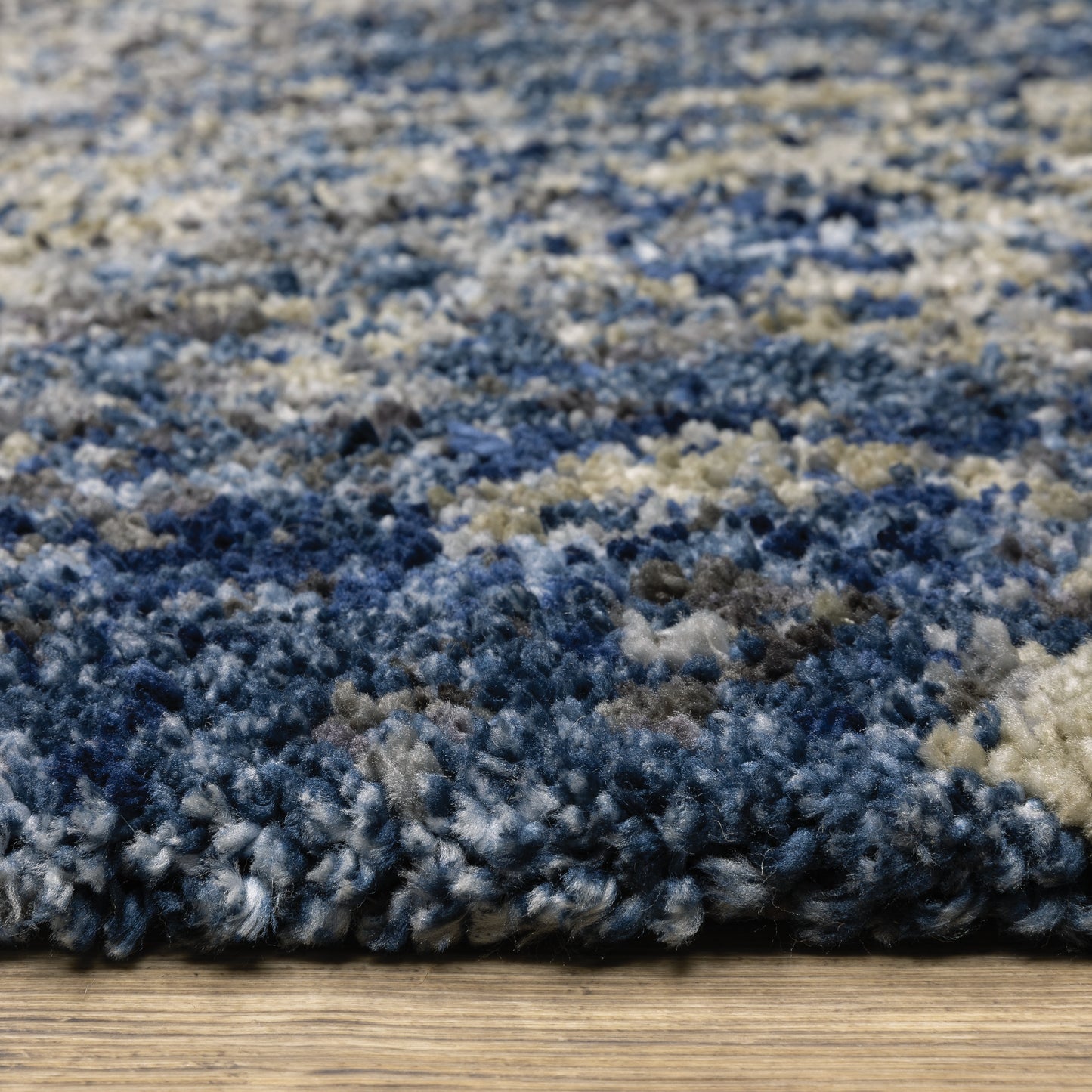 Aspen Blue Grey Shag Abstract Indoor Rug