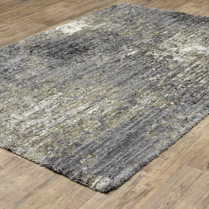 Aspen Grey Ivory Shag Abstract Indoor Rug