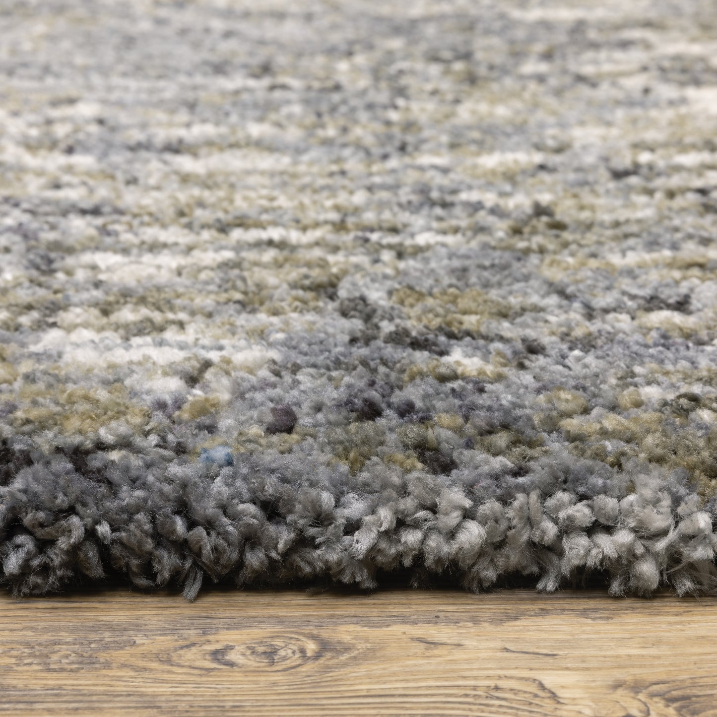 Aspen Grey Ivory Shag Abstract Indoor Rug