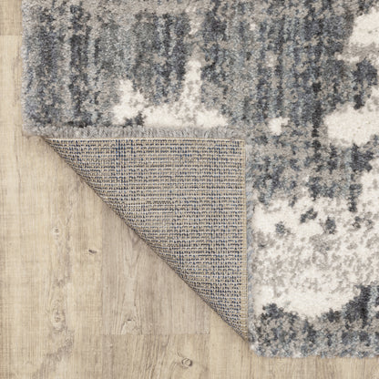 Aspen Grey Ivory Shag Abstract Indoor Rug