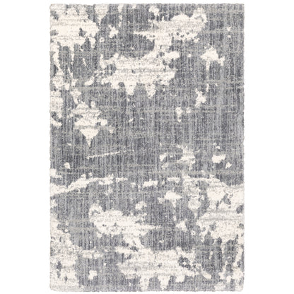 Aspen Grey Ivory Shag Abstract Indoor Rug