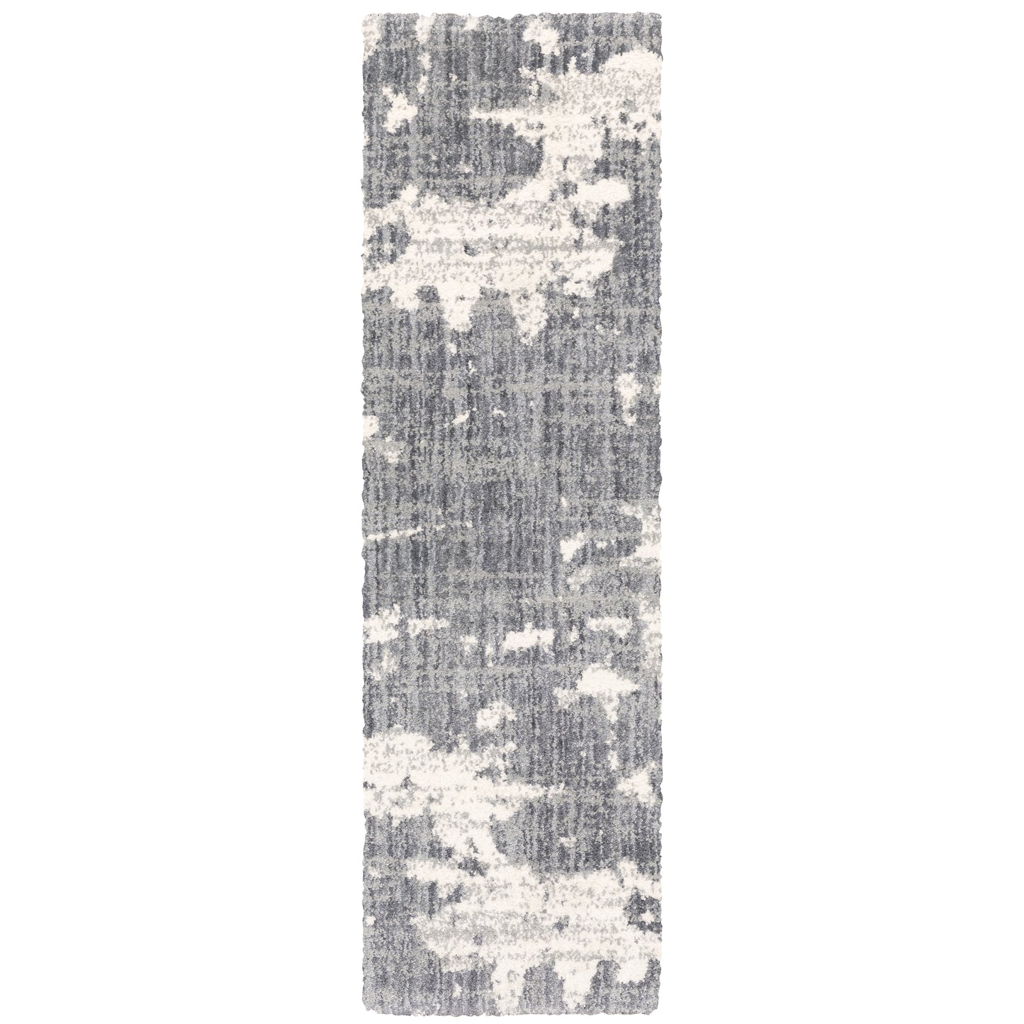 Aspen Grey Ivory Shag Abstract Indoor Rug