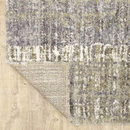 Aspen Grey Ivory Shag Abstract Indoor Rug