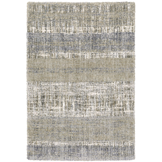 Aspen Grey Ivory Shag Abstract Indoor Rug