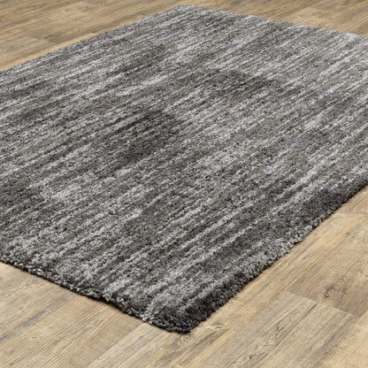 Aspen Charcoal  Shag Solid Indoor Rug