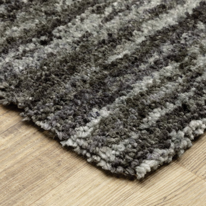 Aspen Charcoal  Shag Solid Indoor Rug