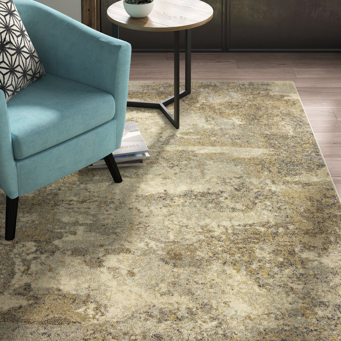 Astor Gold Beige Modern & Contemporary Abstract Indoor Rug