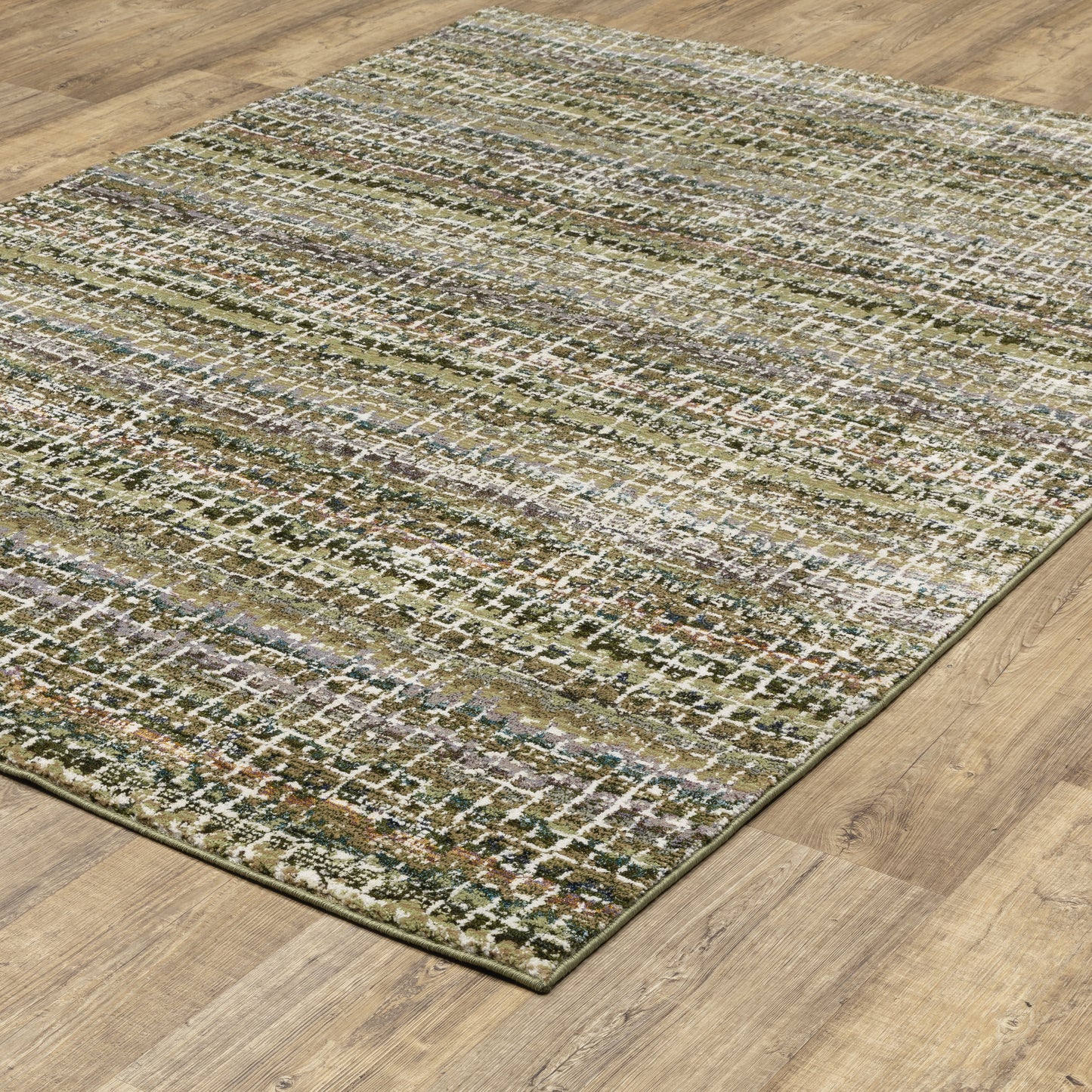 Atlas Green Multi Modern & Contemporary Abstract Indoor Rug