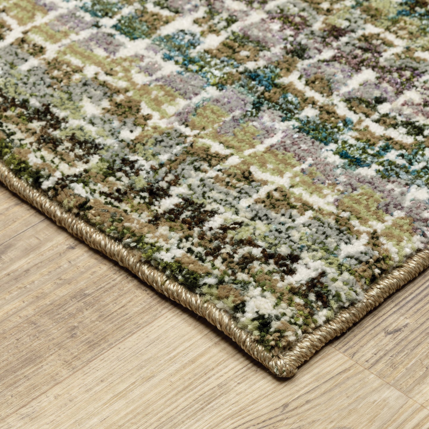 Atlas Green Multi Modern & Contemporary Abstract Indoor Rug