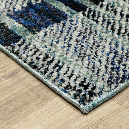 Atlas Blue  Modern & Contemporary Geometric Indoor Rug