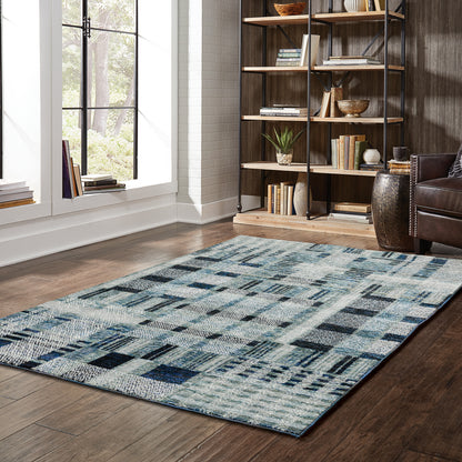 Atlas Blue  Modern & Contemporary Geometric Indoor Rug