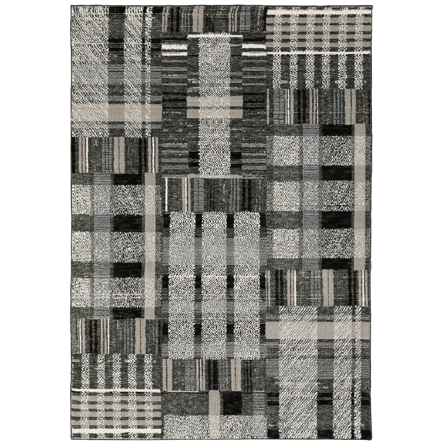 Atlas Black Grey Modern & Contemporary Geometric Indoor Rug