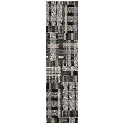 Atlas Black Grey Modern & Contemporary Geometric Indoor Rug