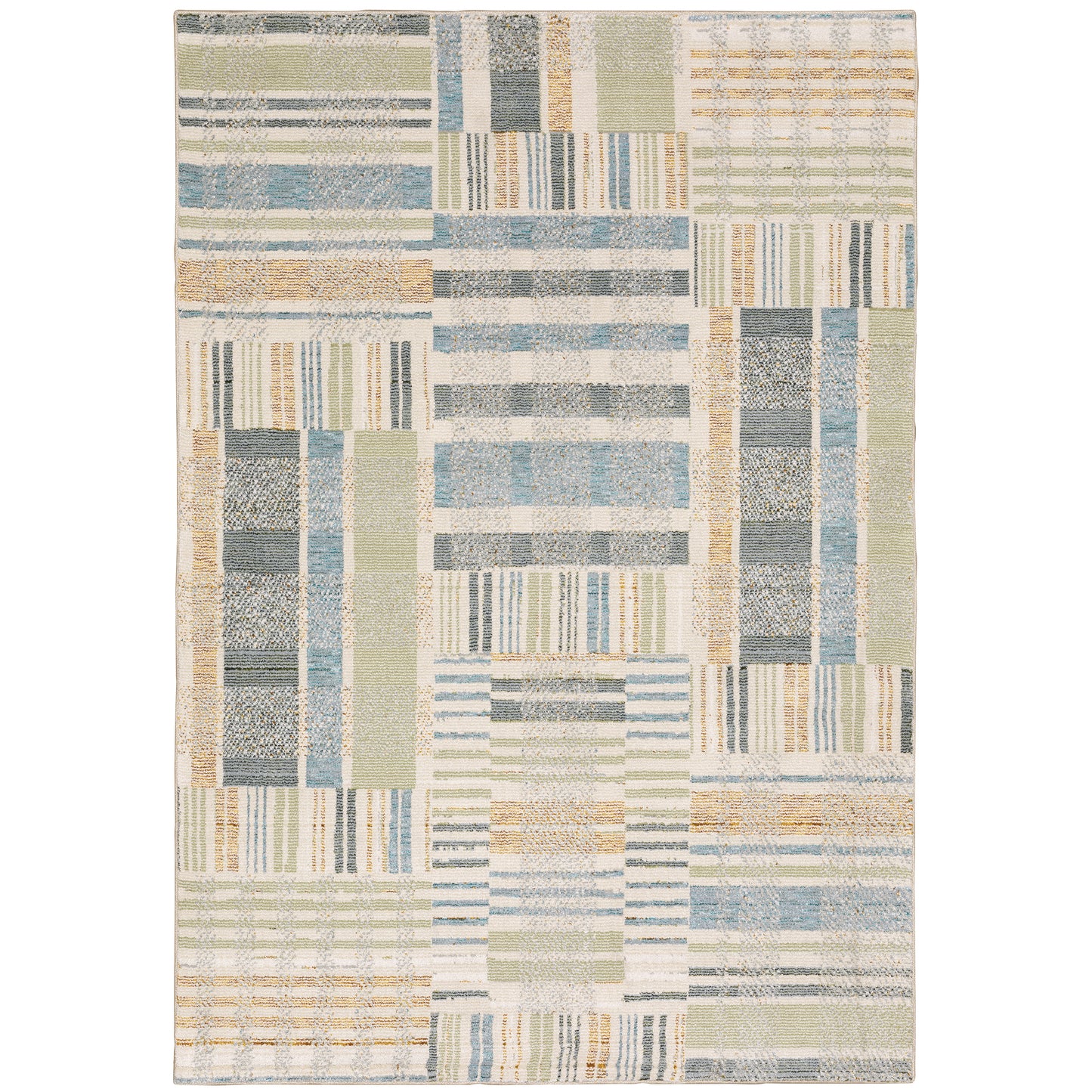 Atlas Blue Green Modern & Contemporary Geometric Indoor Rug