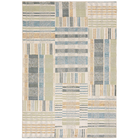 Atlas Blue Green Modern & Contemporary Geometric Indoor Rug