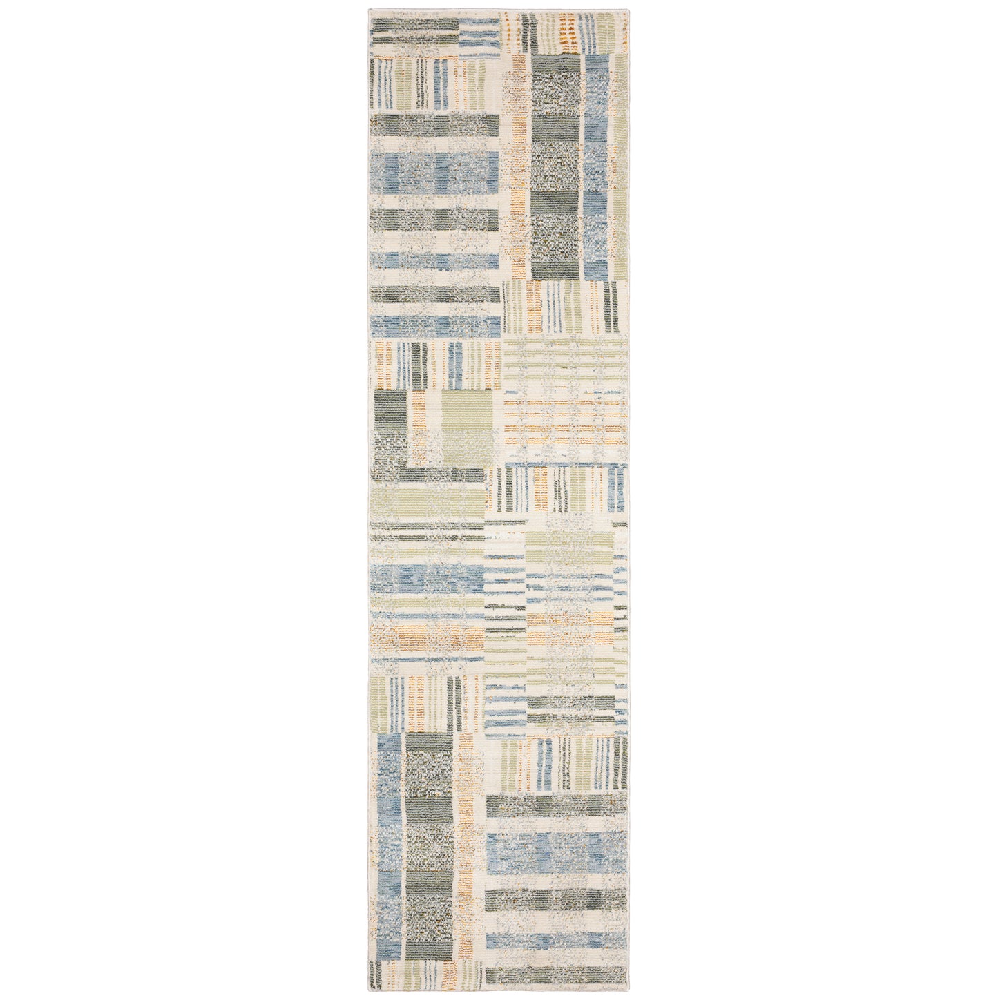 Atlas Blue Green Modern & Contemporary Geometric Indoor Rug