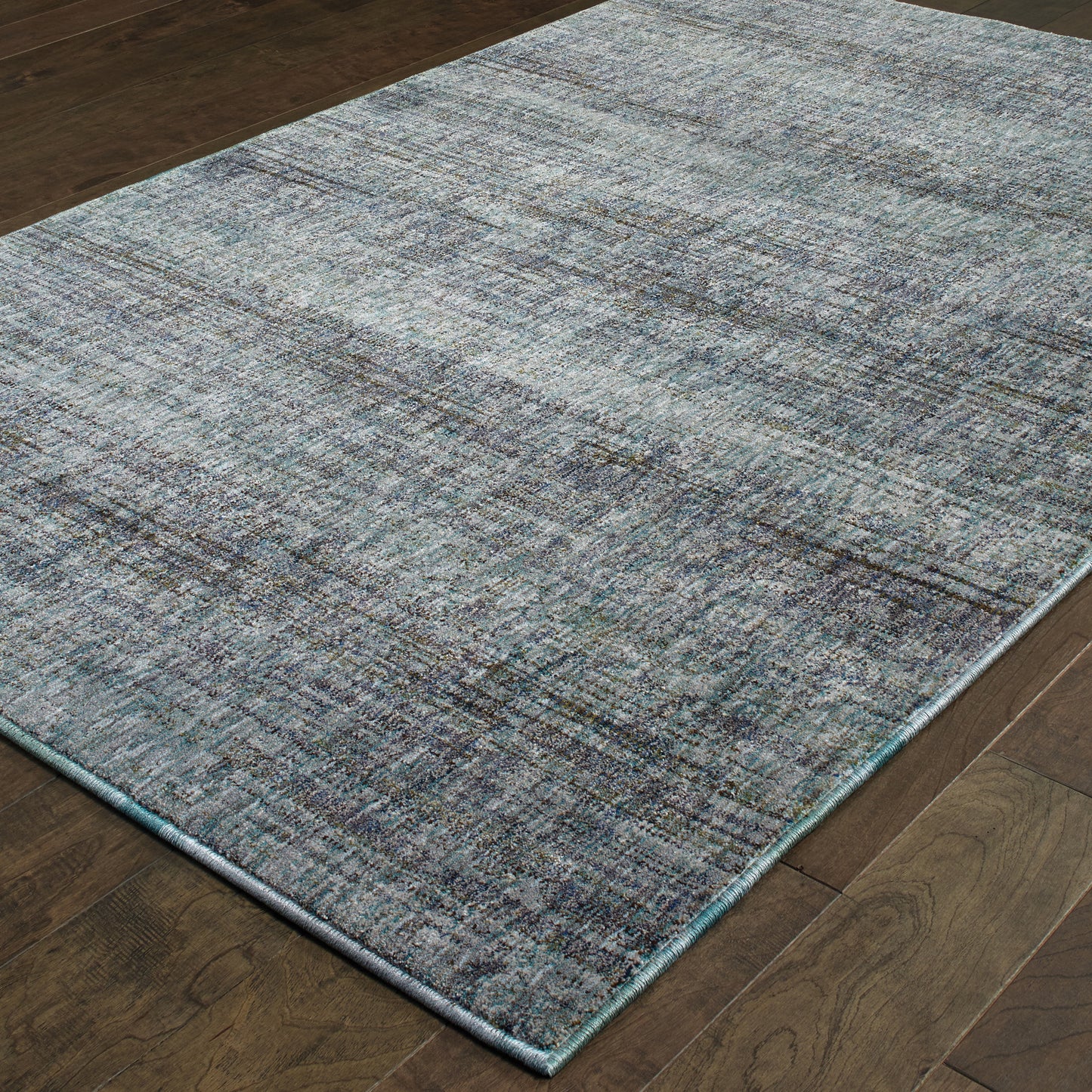 Atlas Blue Grey Transitional Solid Indoor Rug