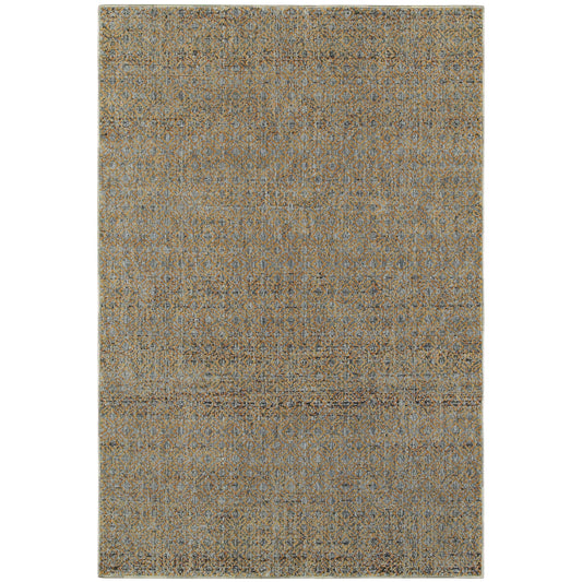 Atlas Blue Gold Transitional Geometric Indoor Rug