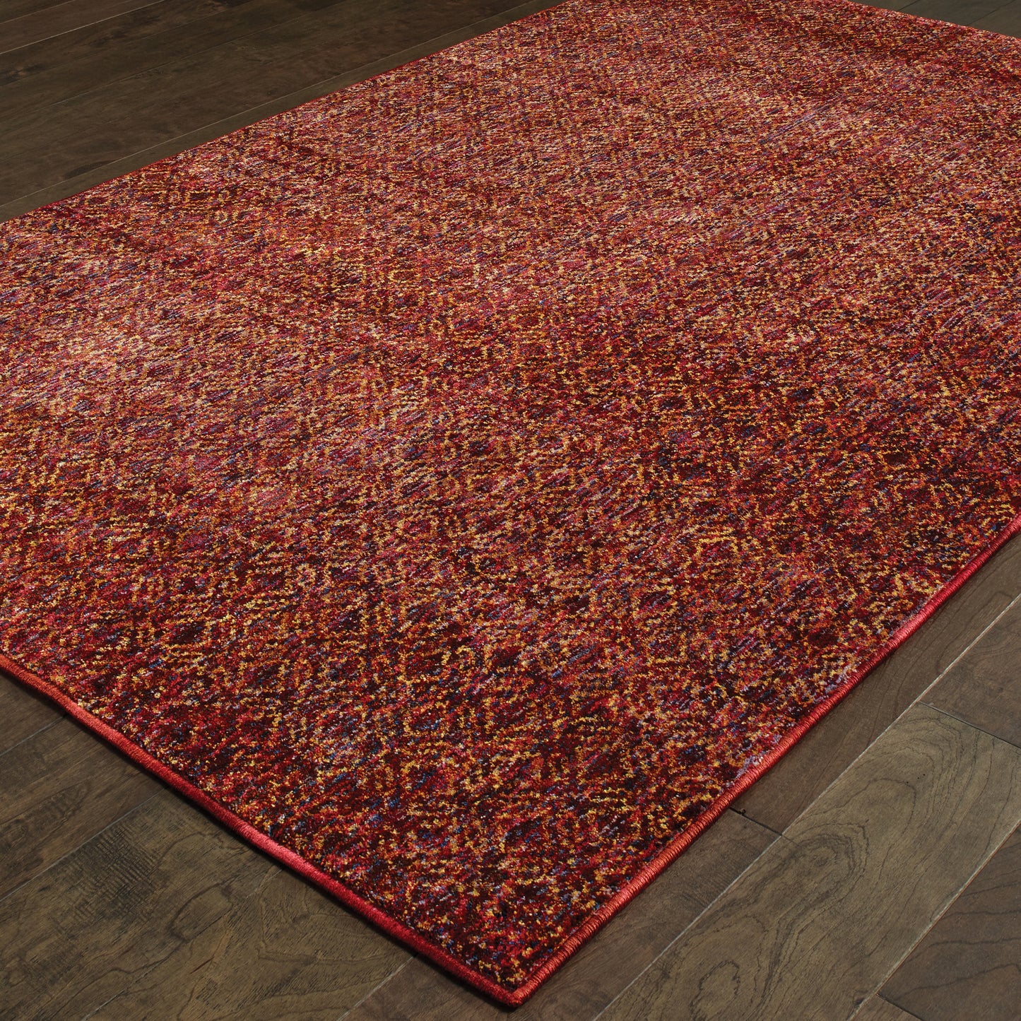 Atlas Red Rust Transitional Geometric Indoor Rug