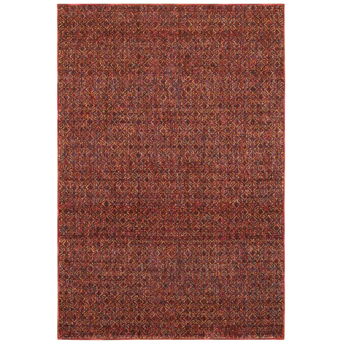 Atlas Red Rust Transitional Geometric Indoor Rug