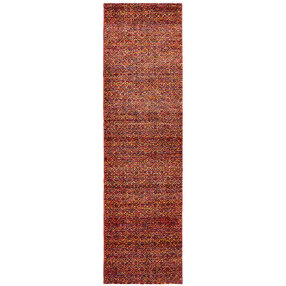 Atlas Red Rust Transitional Geometric Indoor Rug