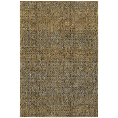 Atlas Green Gold Transitional Geometric Indoor Rug