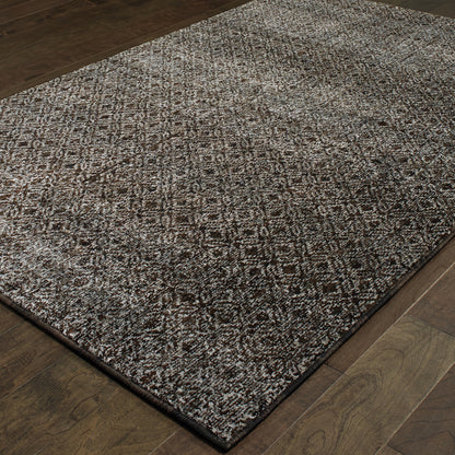 Atlas Black Grey Transitional Geometric Indoor Rug