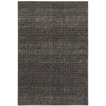 Atlas Black Grey Transitional Geometric Indoor Rug