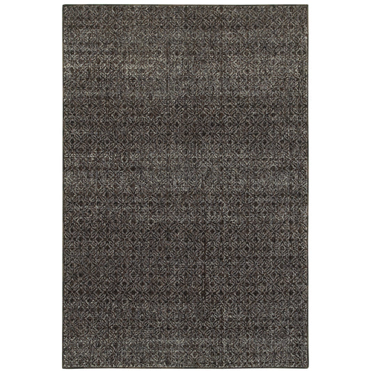 Atlas Black Grey Transitional Geometric Indoor Rug