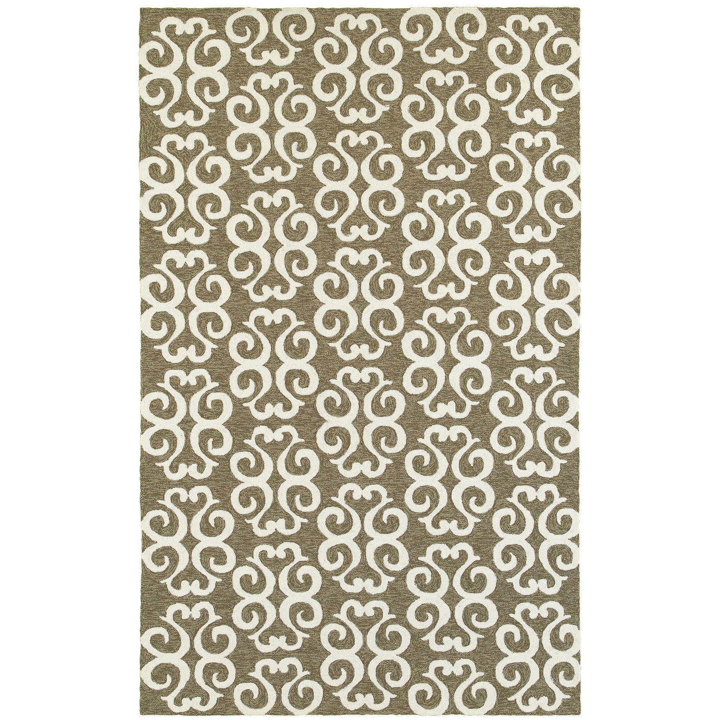 Atrium Brown Ivory Casual Geometric Indoor/Outdoor Rug