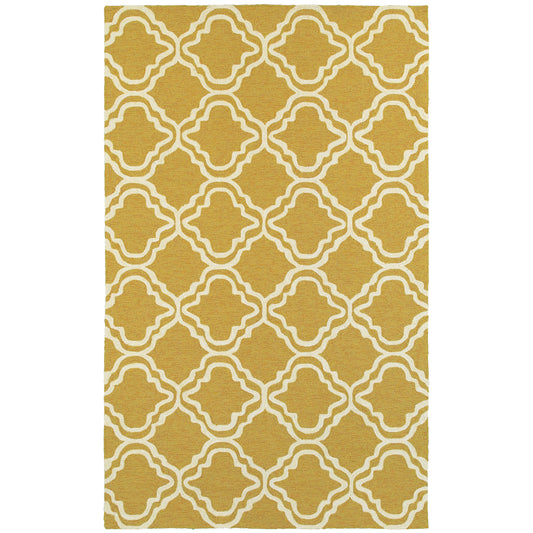 Atrium Gold Ivory Moroccan Geometric Indoor/Outdoor Rug