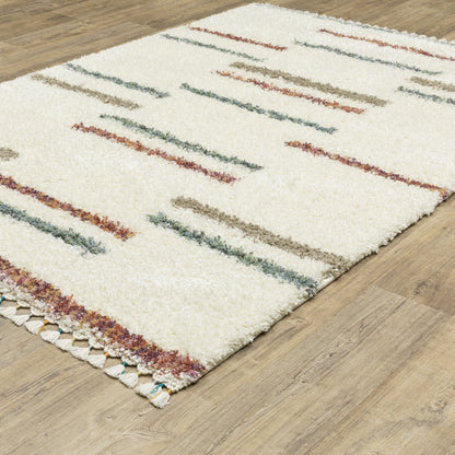 Axis Ivory Multi-colored Transitional Striped Indoor Rug