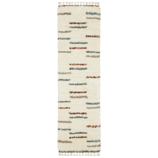 Axis Ivory Multi-colored Transitional Striped Indoor Rug